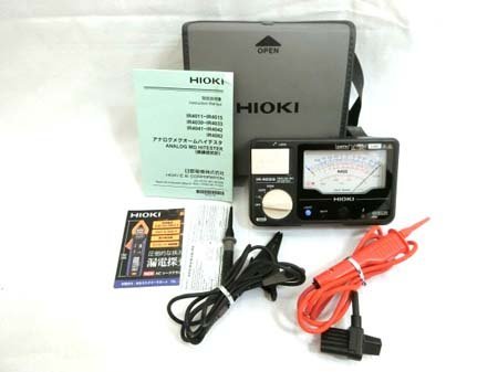 ヒオキ HIOKI 日置電機 アナログメグオームハイテスタ 絶縁抵抗計 IR4033 収納ケース付 通電確認のみ 中古 ■
