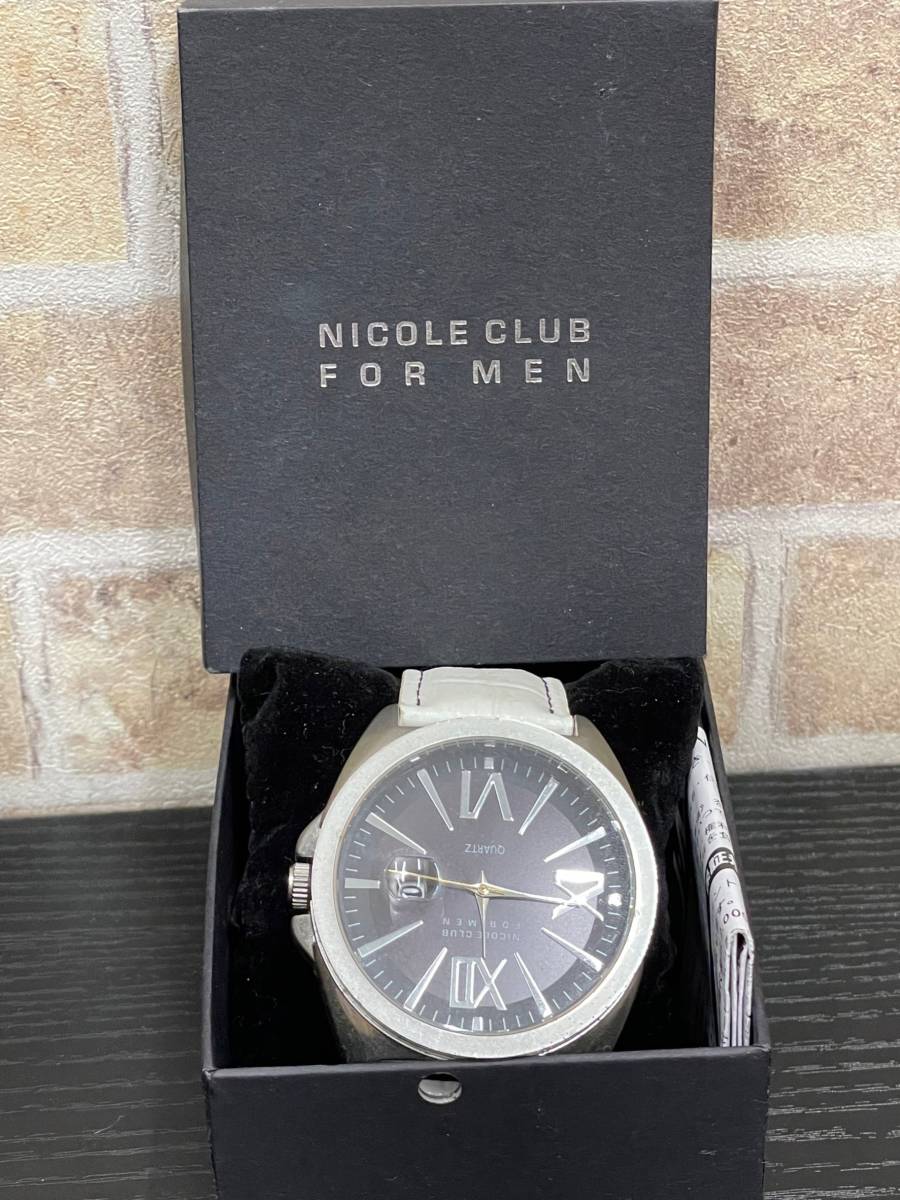 NICOLE CLUB FOR MEN ニコルクラブフォーメン 腕時計 本革ベルト  