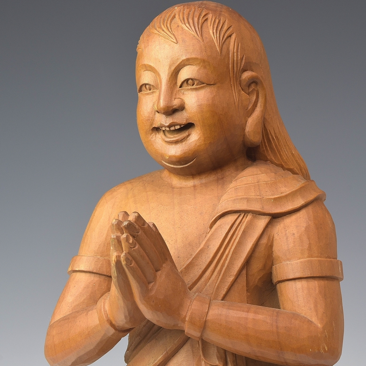 趣楽】 仏教美術 木彫り 不動明王座像 二童子付 高さ78cm 大型