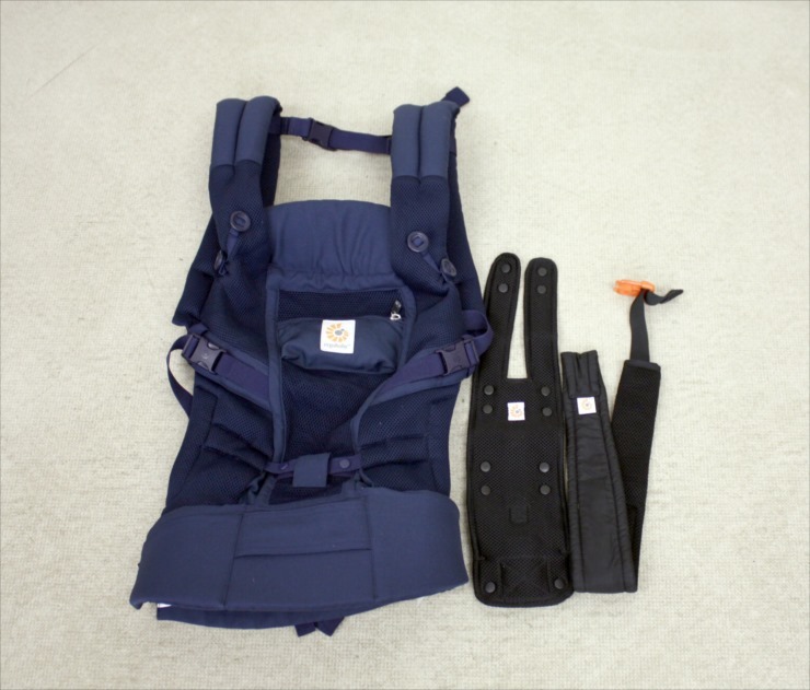 送料無料 エルゴベビー ADAPT クールエアー 3ポジション ディープブルー 新生児OK クリーニング済み E167r