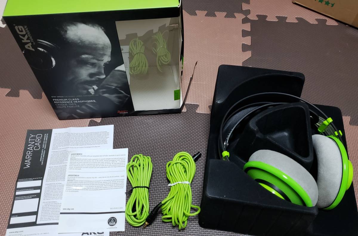  AKG アーカーゲー Q701 開放型ヘッドホン グリーン オーストリア製 クインシー ジョーンズ Quincy Jones モデル(AKG)｜売買されたオークション情報、yahooの商品情報をアーカイブ公開 - オークファ AKG