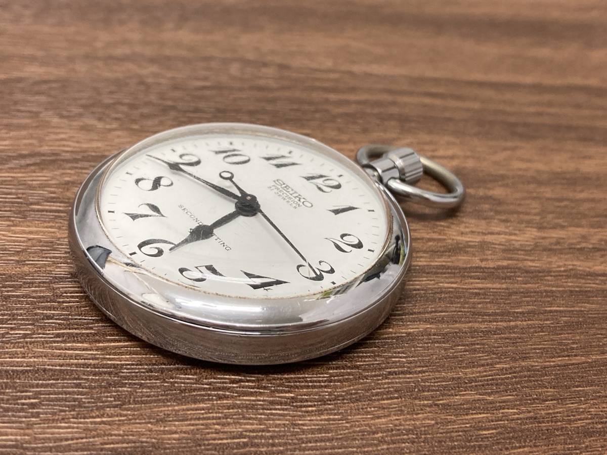 か*ち様 稼動品　SEIKO プレシジョン懐中時計 21石　昭和52年熊本鉄道管 か*ち様 稼動品 SEIKO プレシジョン懐中時計 21石 昭和52年熊本鉄道管