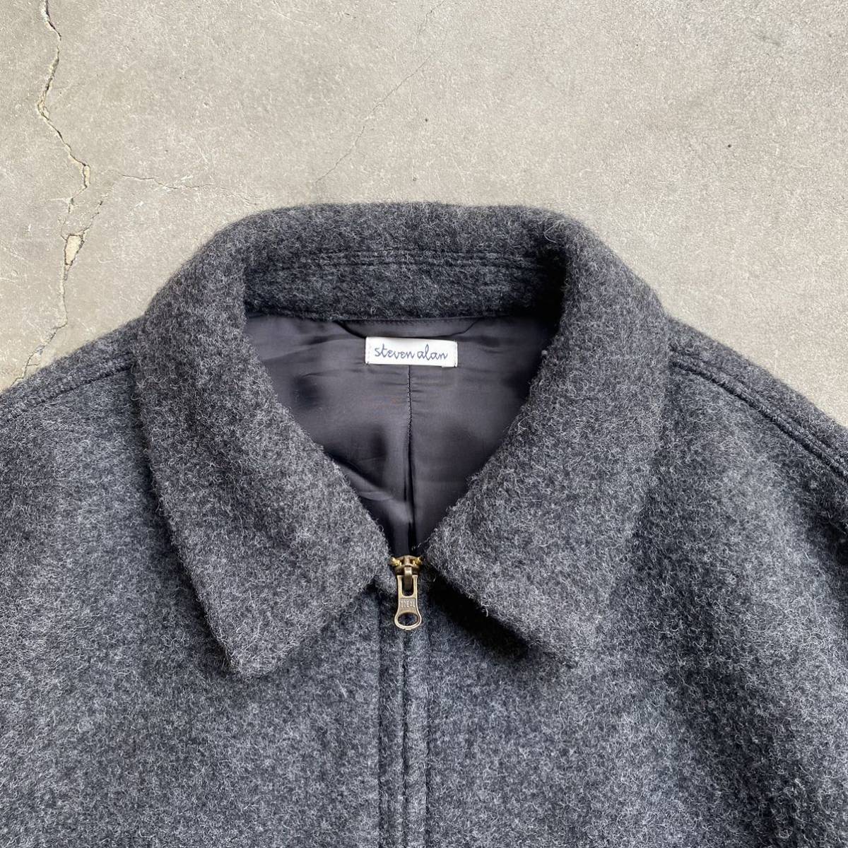 美品 スティーブンアラン KNIT FLEC OVAL BLOUSONウールジャケット 