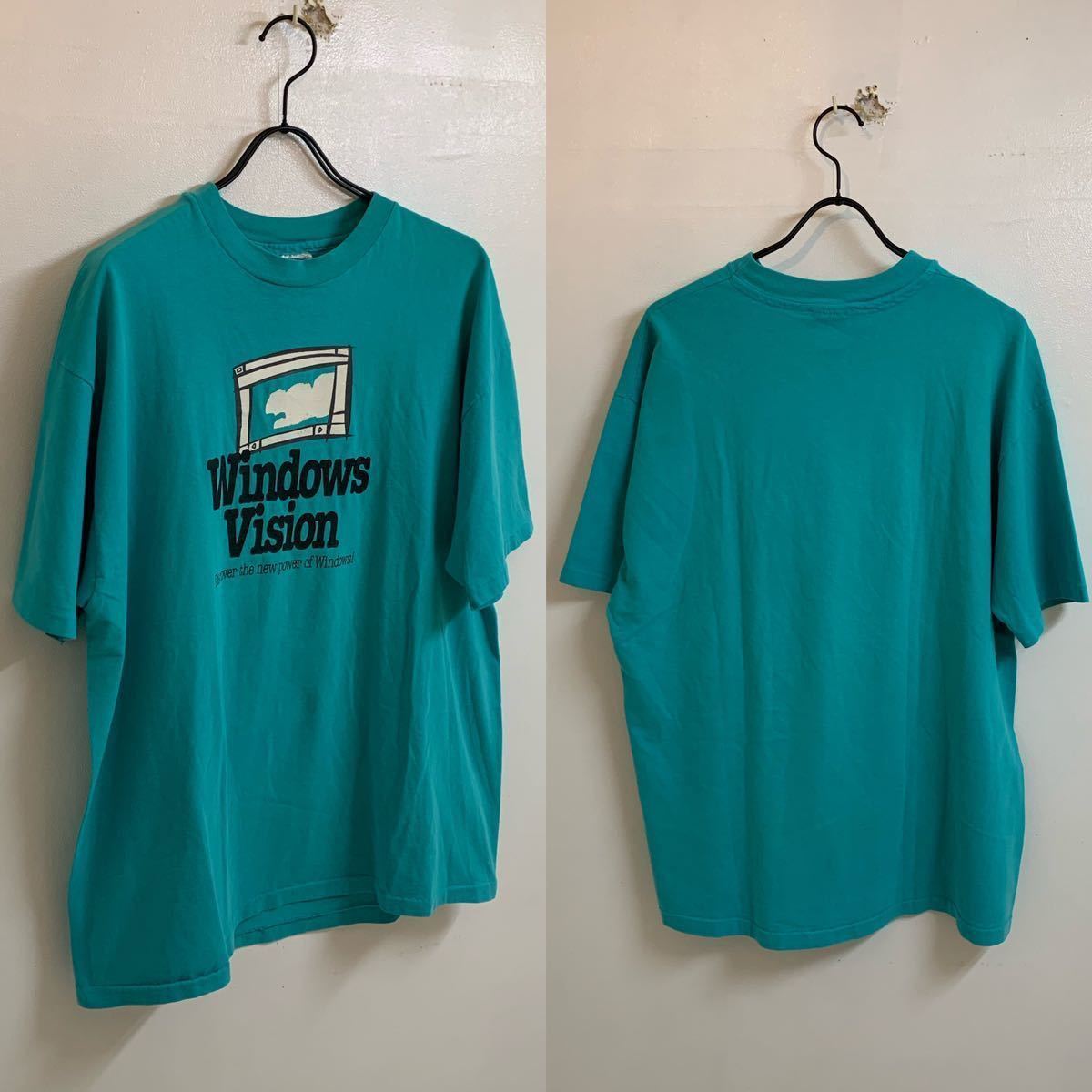 VINTAGE ヴィンテージ 90s Microsoft Windows Vision プリントTシャツ 