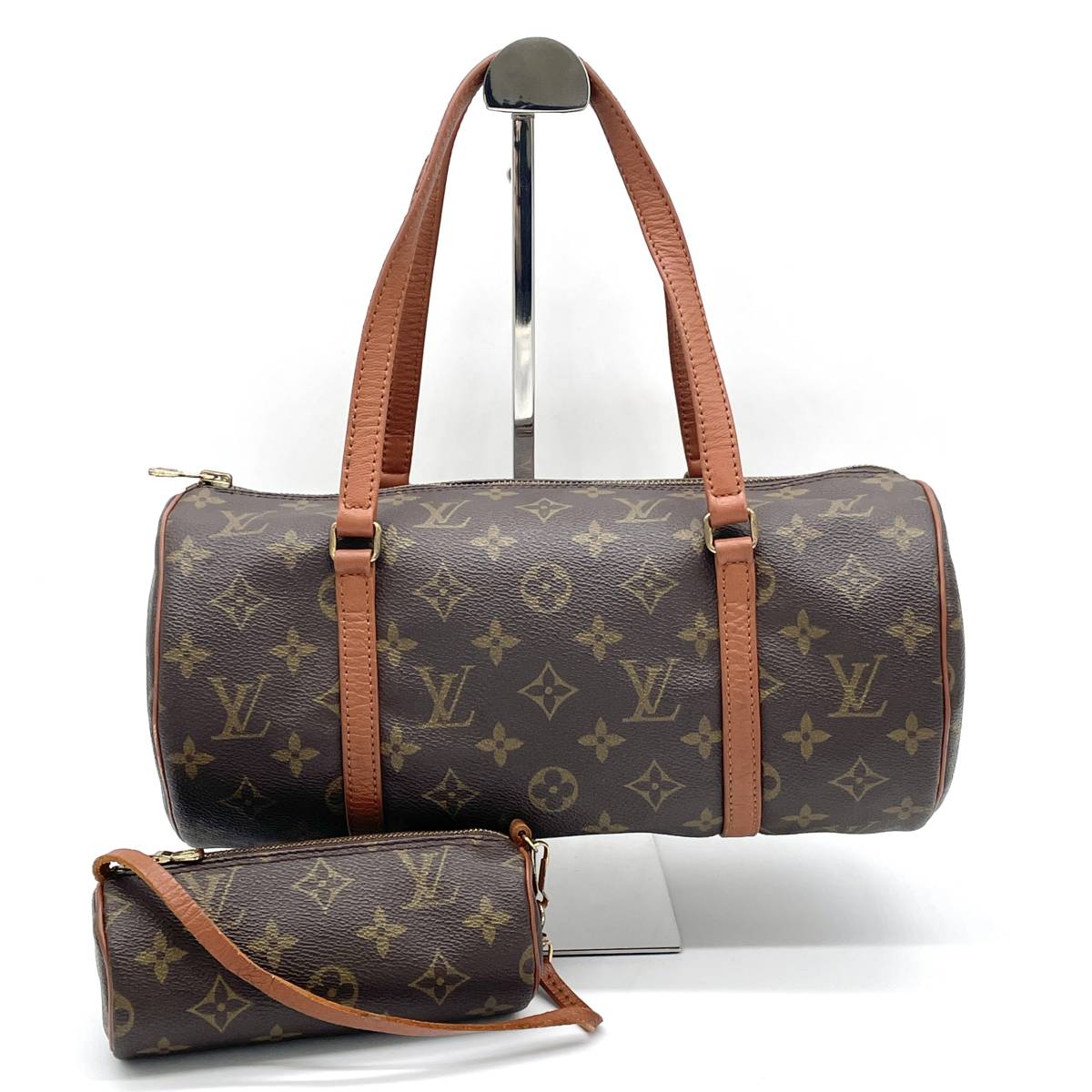 1円 良品 LOUIS VUITTON ルイヴィトン モノグラム パピヨン30 筒型