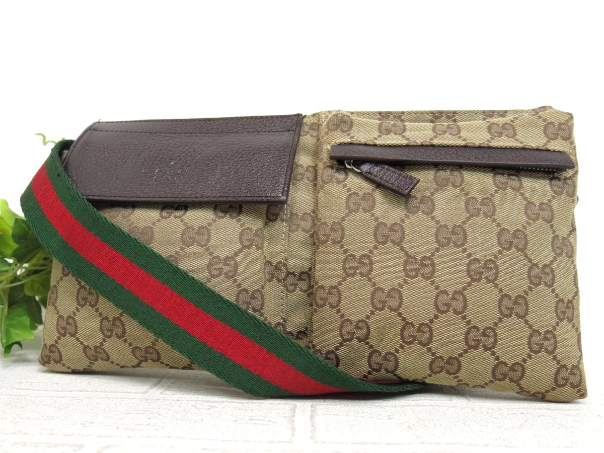 GUCCI グッチ◇メンズ◇シェリー◇キャンバス カーフ レザー◇ボディ