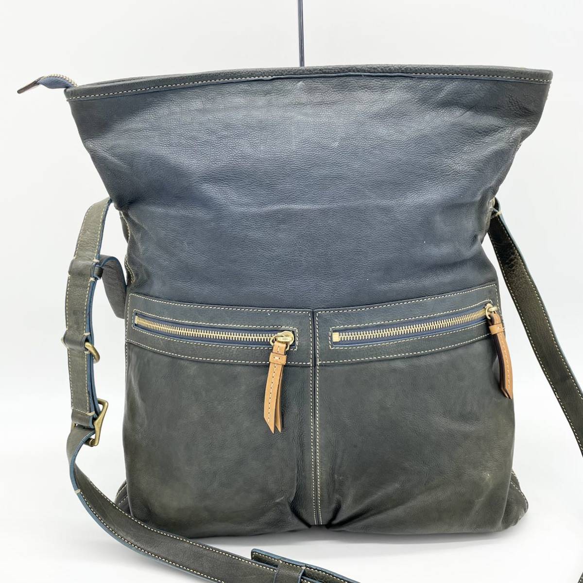 1円【美品】COACH コーチ 2way メンズ ビジネス A4 オールレザー 