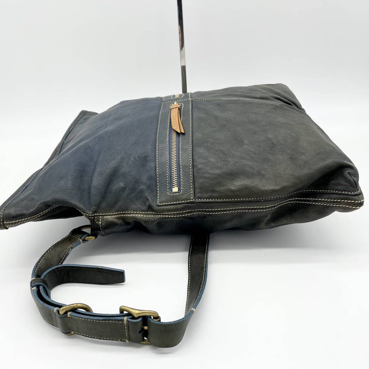 1円【美品】COACH コーチ 2way メンズ ビジネス A4 オールレザー 