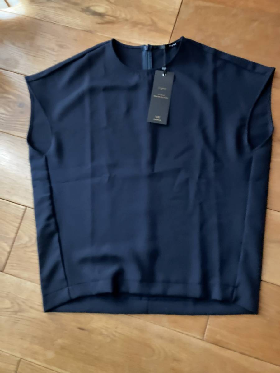 新品 ル・ピボット Le pivot ★ 定番 フレンチスリーブ コクーンシルエット ブラウス トップス ネイビー 紺 プルオーバー 定価13，200円