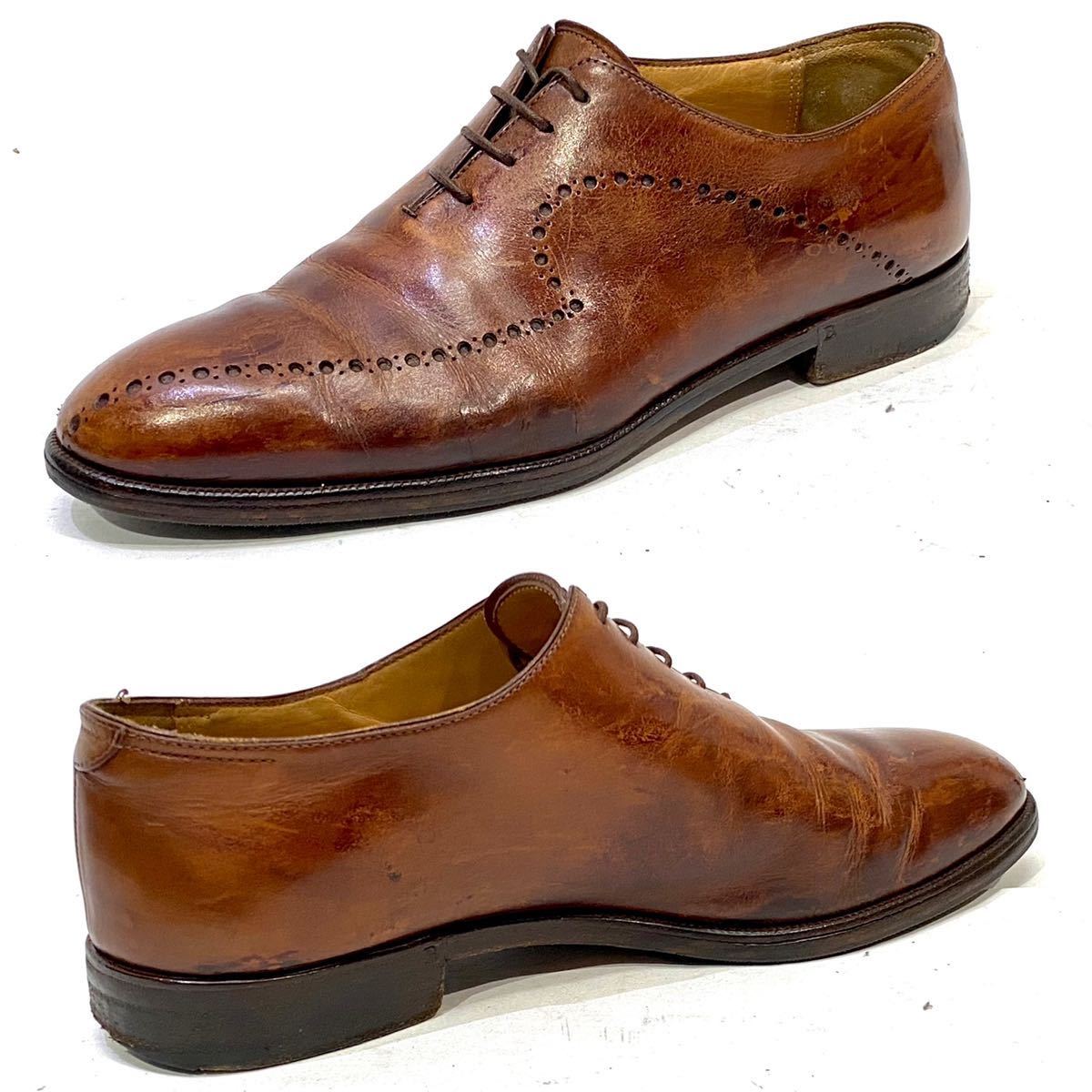 BERLUTI 0839 アレッサンドロ パンチング 4アイレット レザーシューズ 
