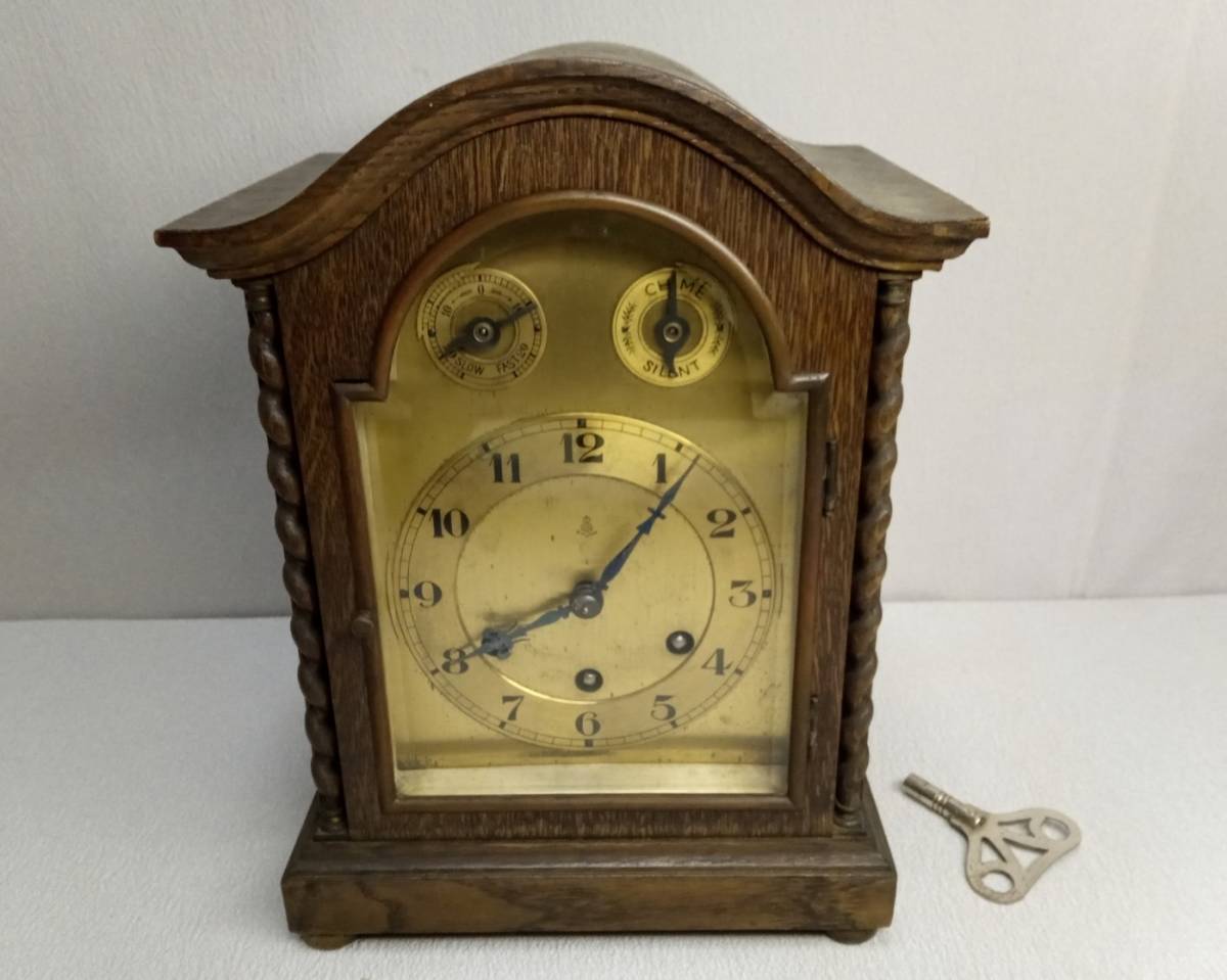 ドイツ製 置時計 GB Gustav Becker グスタフベッカー　P14 ・ 振り子時計 ゼンマイ式 ・ アンティーク ※ ジャンク