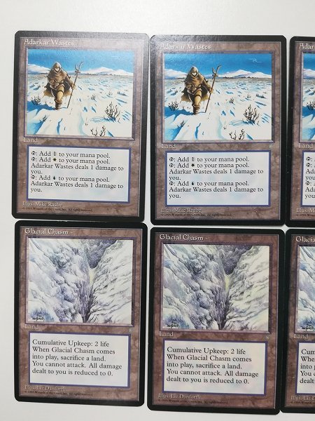 sA076o [まとめ] MTG ICE 土地 Adarkar Wastes 4枚 Glacial Chasm 4枚