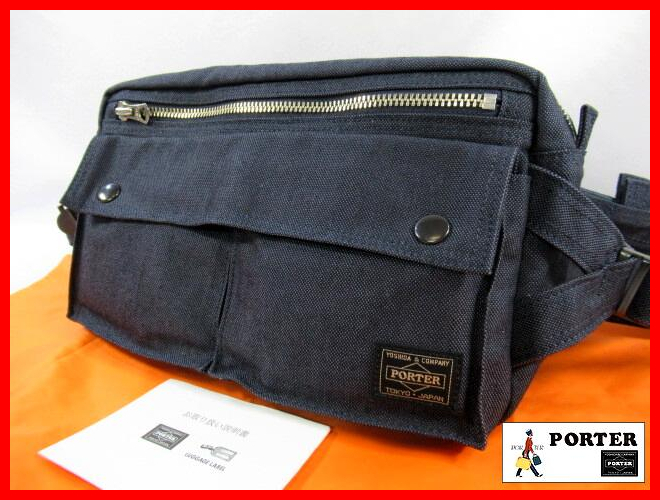 k25 1円 新型 《未使用》 PORTER SMOKY ポーター スモーキー ウエストバッグ ショルダーバッグ ボディバッグ 肩掛け ネイビー 取説付き