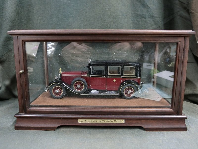 A0769 IEI 菊花紋付 1935年メルデベスベンツ タイプ770 模型ミニカー708g ガラスケース