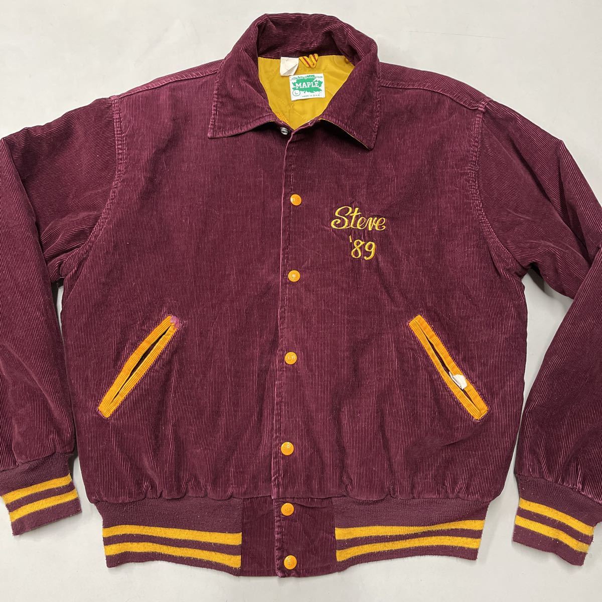 MAPLE コーデュロイ スタジャン 豪華チェーンステッチ アワード 70s 