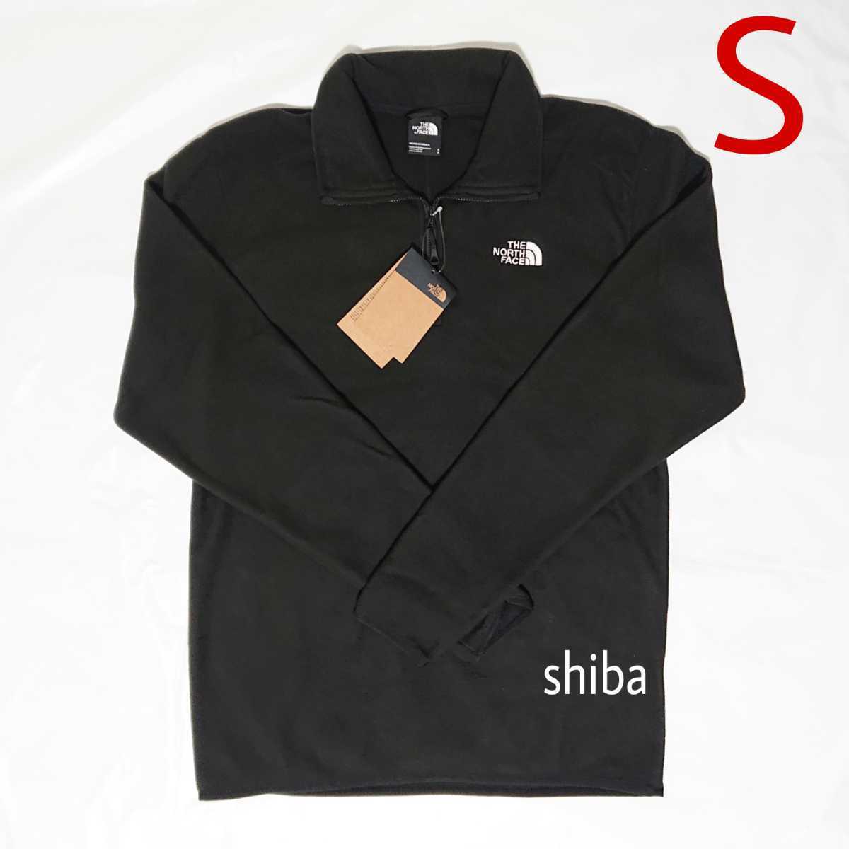 THE NORTH FACE ノースフェイス フリース ハーフジップ 長袖 軽量 ブラック 黒 ホワイト 白 ロゴ 海外Sサイズ