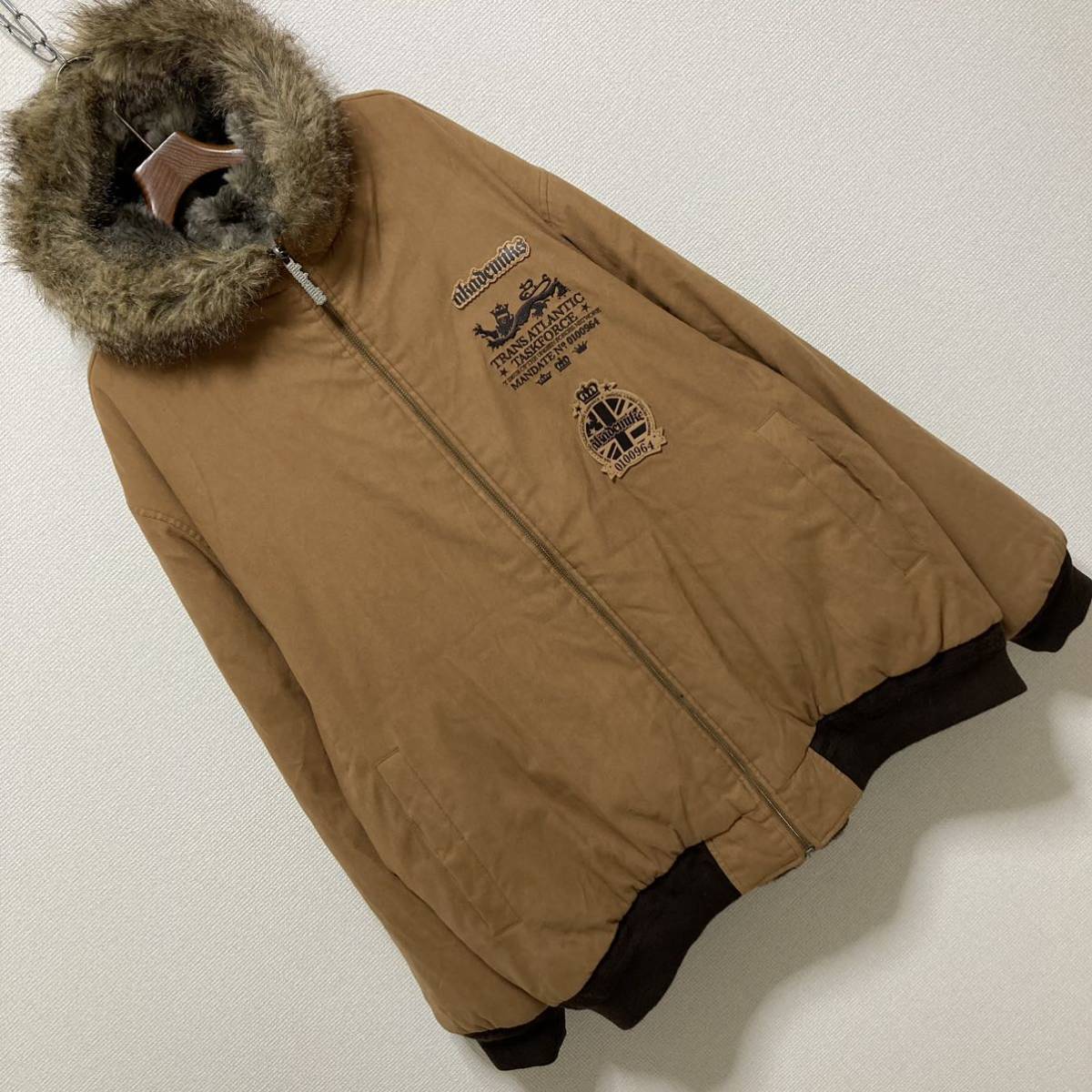 90s□AKADEMIKS アカデミクス□フェイクファー リバーシブルジャケット 