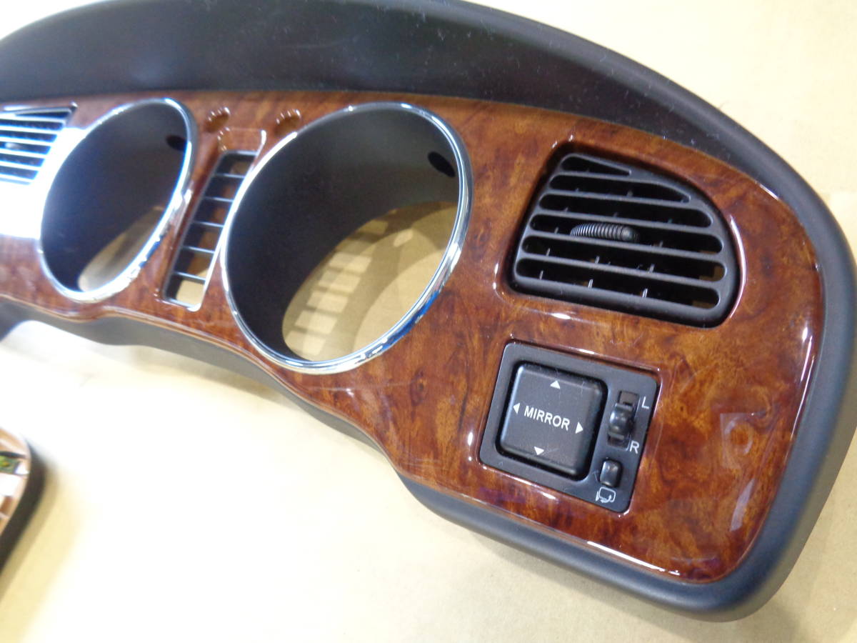 ダイハツ　ミラジーノ　L700 メーターパネル　オーディオパネル　ウッド　美品 L700S ミラジーノ ウッドパネル セット 純正 中古 ウッド メーター