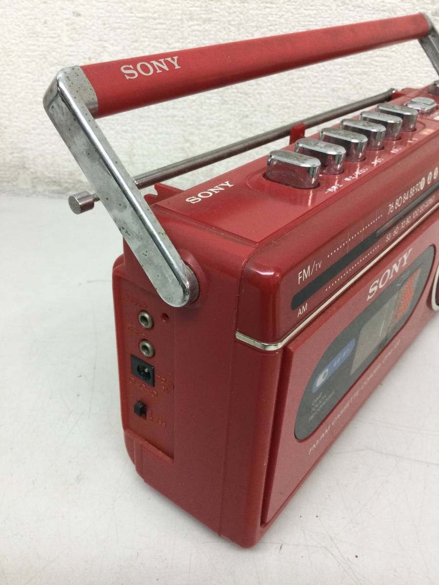 SONY ソニー CFM-120 カセットレコーダー ラジカセ レッド 赤 AC