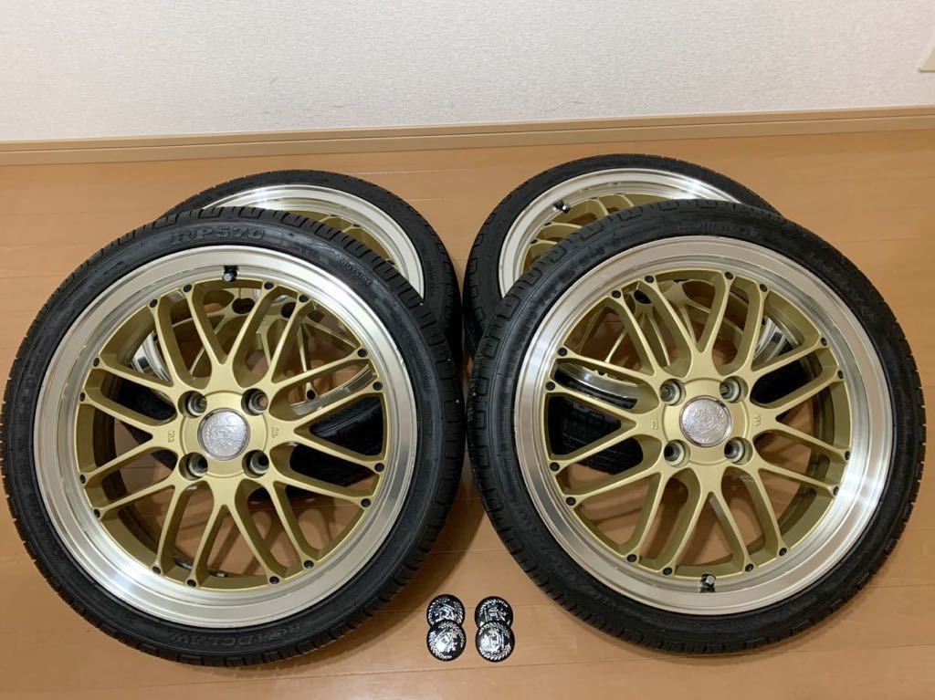 レアマイスター ブルネッロ バリ山 165/45R16 段リム ゴールド 