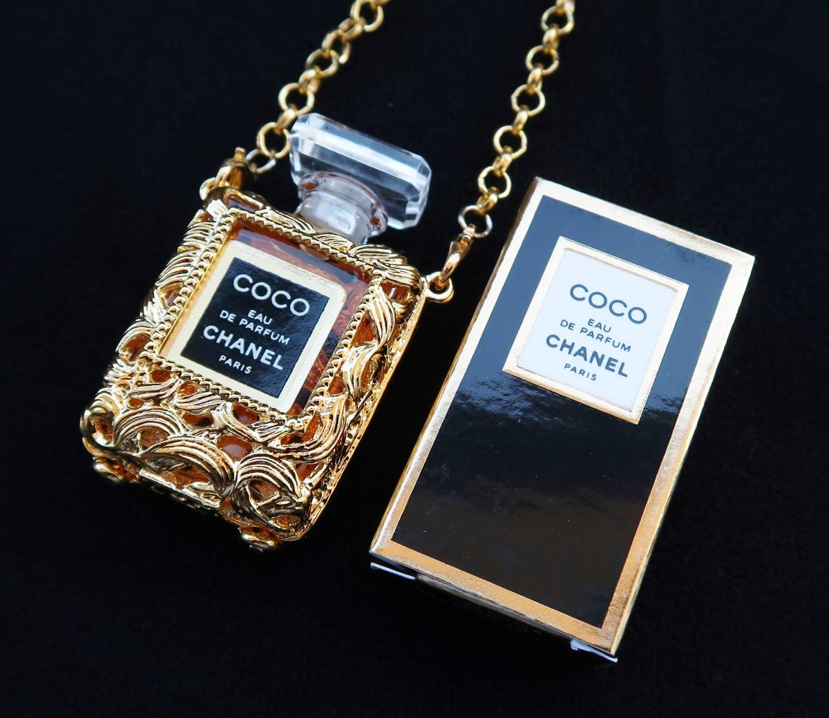 レディース 希少 CHANEL シャネル 香水ミニボトル ネックレス ゴールド 