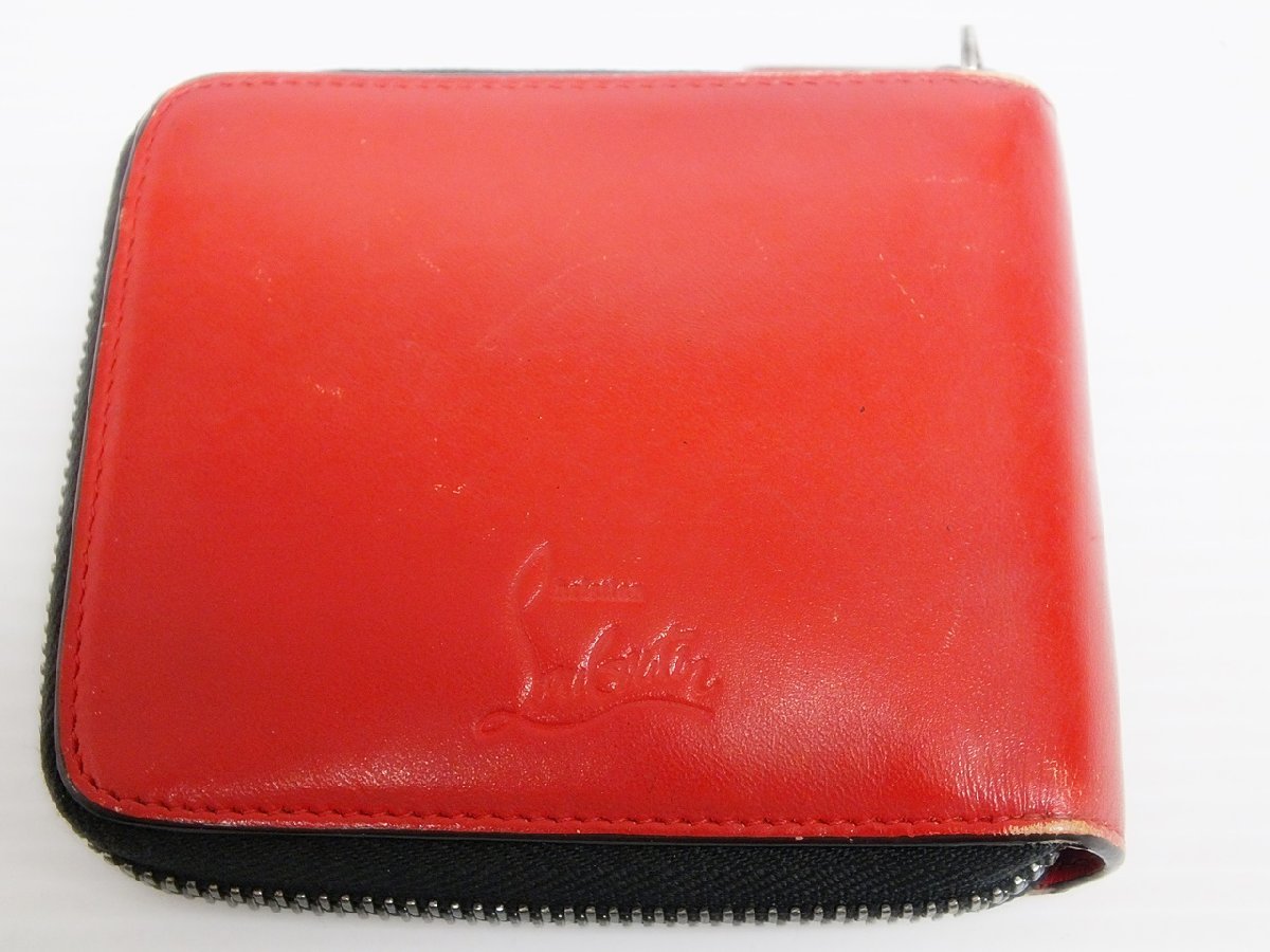 [15B-51-056] Christian Louboutin クリスチャンルブタン ハーフウォレット 財布 レッド