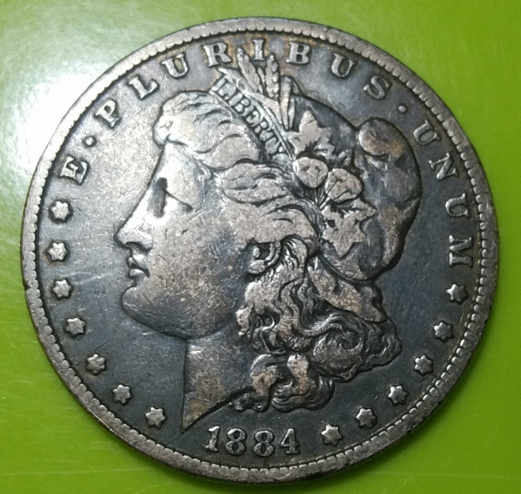 ①合衆国 1884年 モルガンダラー □アメリカ□1ドル 銀貨 ワンダラー 