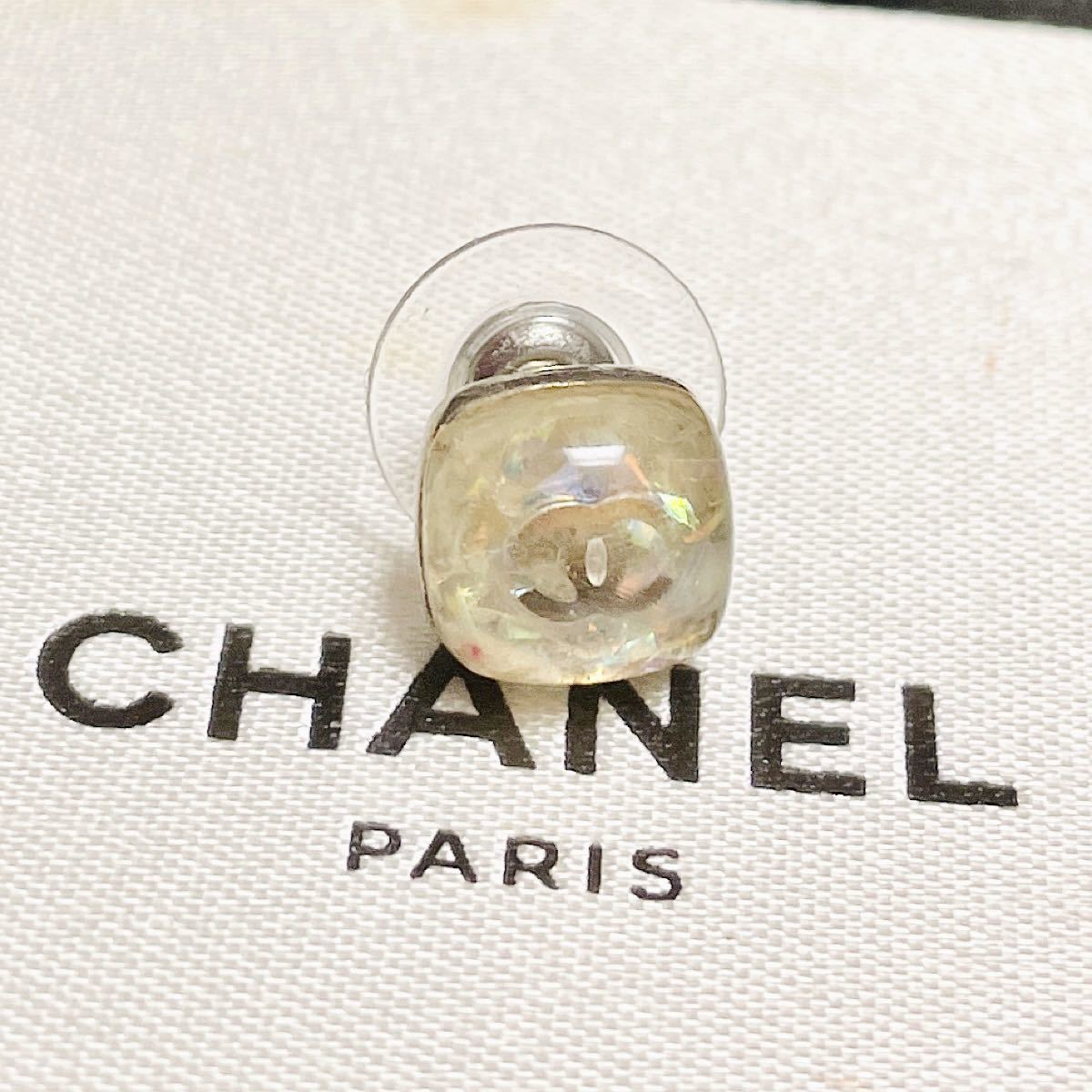 シャネル ピアス ココマーク ココ CHANEL ラメ シルバー ライン 