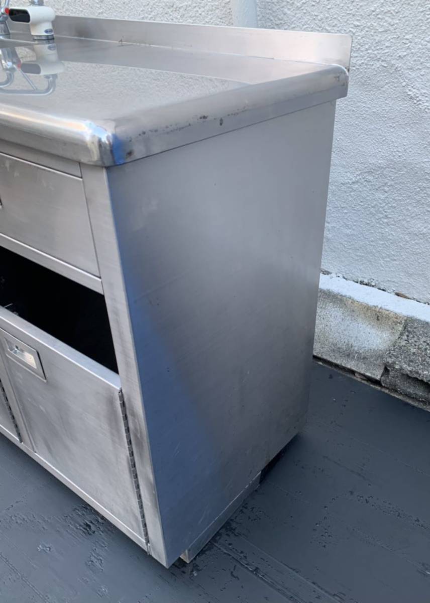 業務用 キャビネット型 一槽シンク 970×470×800 タッチレス センサー 