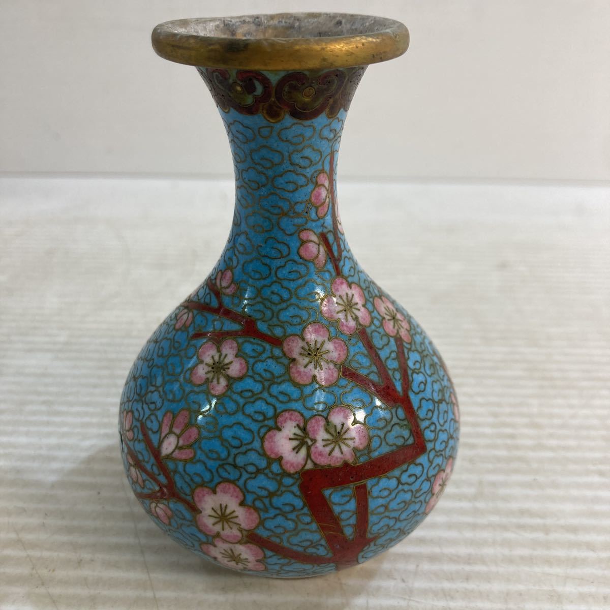 ミニ 一輪挿し 七宝焼？ 陶器 花瓶 花びん 花器 花入 壺 美術品 置物 