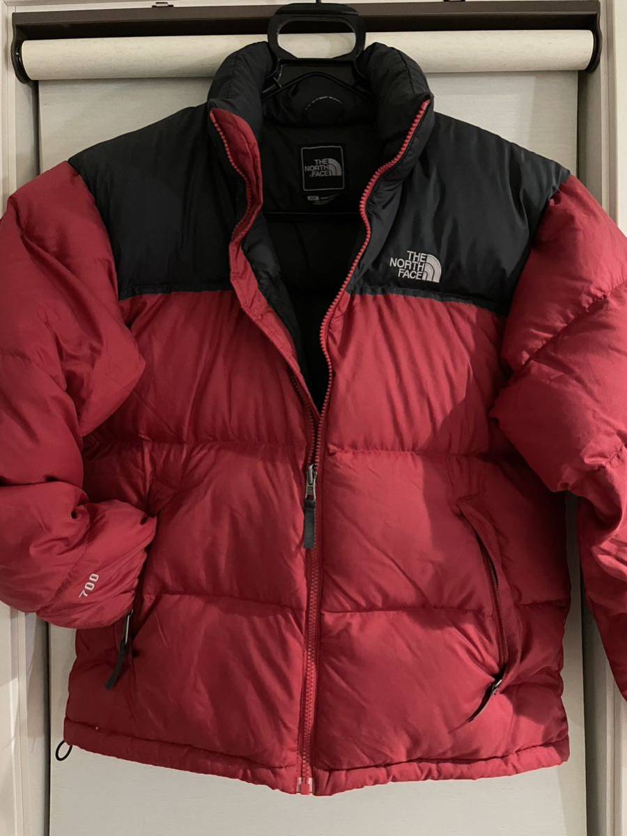 1円〜スタート　THE NORTH FACE ノースフェイスヌプシ 赤黒 ダウンジャケット 『美品！！』