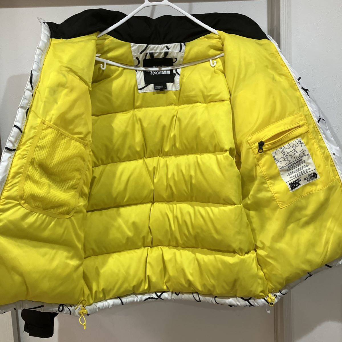 イギリス限定品 ノースフェイス ヒマラヤンパーカ 極暖 総柄 ホワイト 