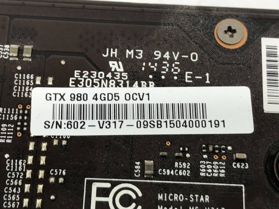 MSI GEFORCE GTX 980 4GD5 グラフィックボード□現状品 MSI 【公式通販】