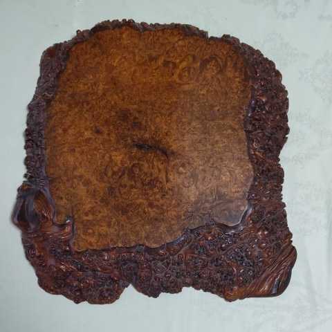 花台 天然木 玉杢 唐木 銘木 飾リ台 古木 敷板 アンティーク 約45×45cm