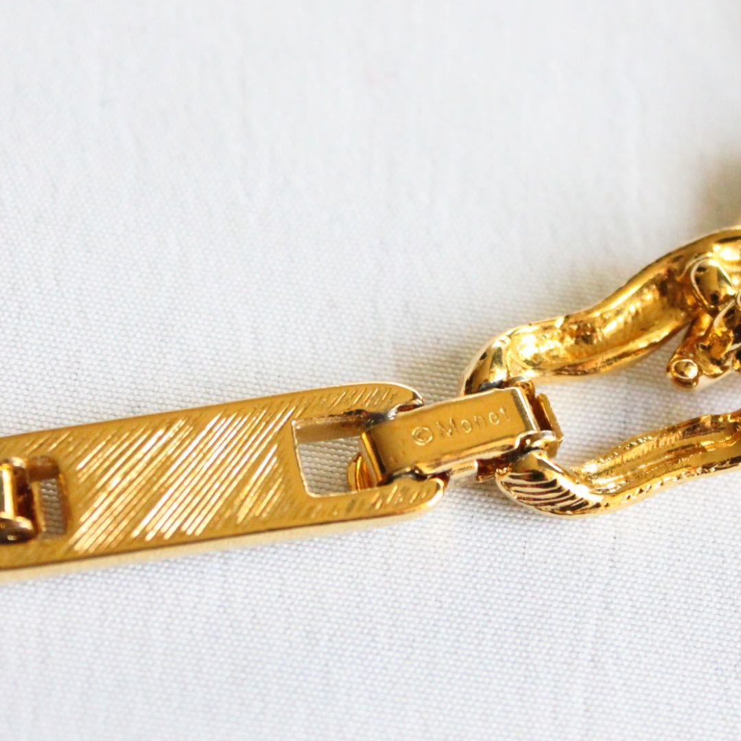 MONET　モネ　ゴールド　ネックレス　 チェーン　グリーン　希少　パープル MONET MONET モネ ゴールドネックレス モネ ゴールド ネックレス