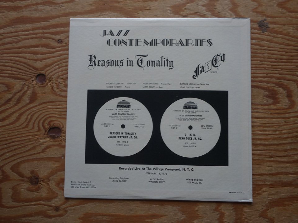 米 / Jazz Contemporaries / Reasons In Tonality / 初回オリジナル盤