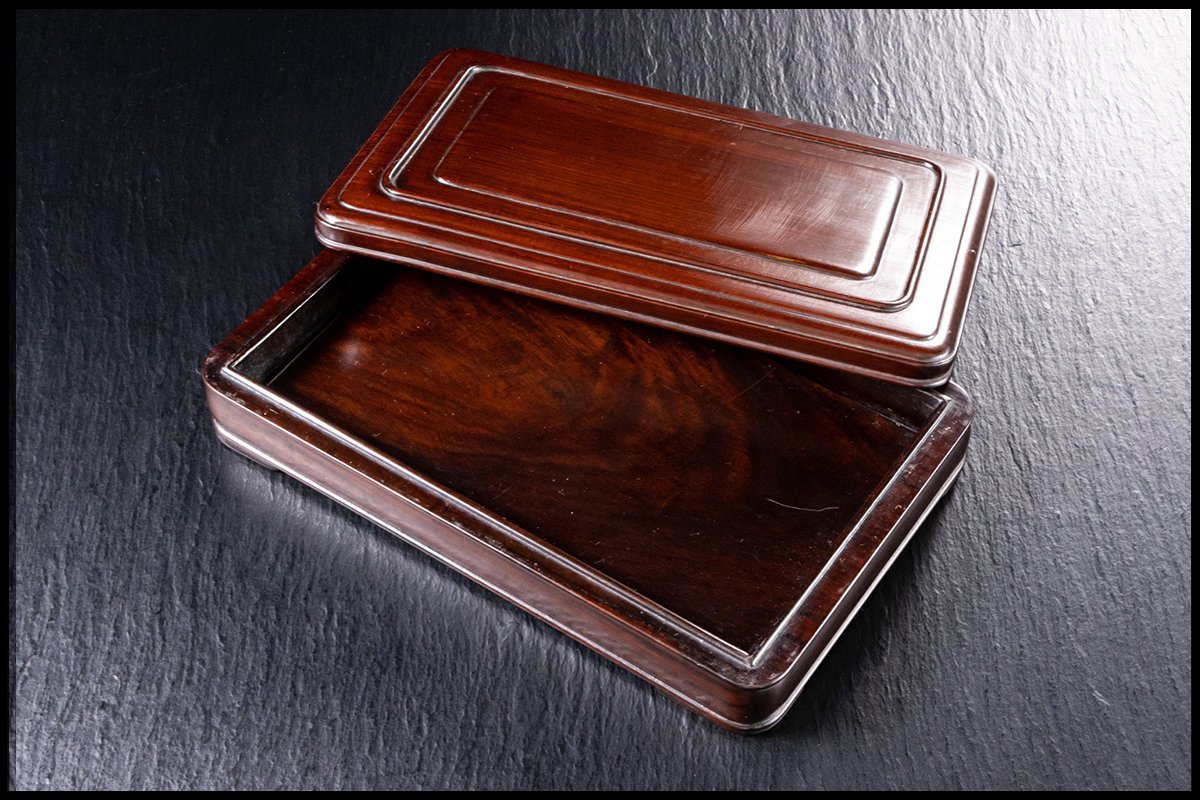 ◆天香楼◆唐木 硯箱　経年時代物 唐物AG5390