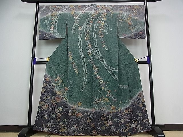 平和屋着物■訪問着　辻が花　暈し染め　金通し地　逸品　tx4554