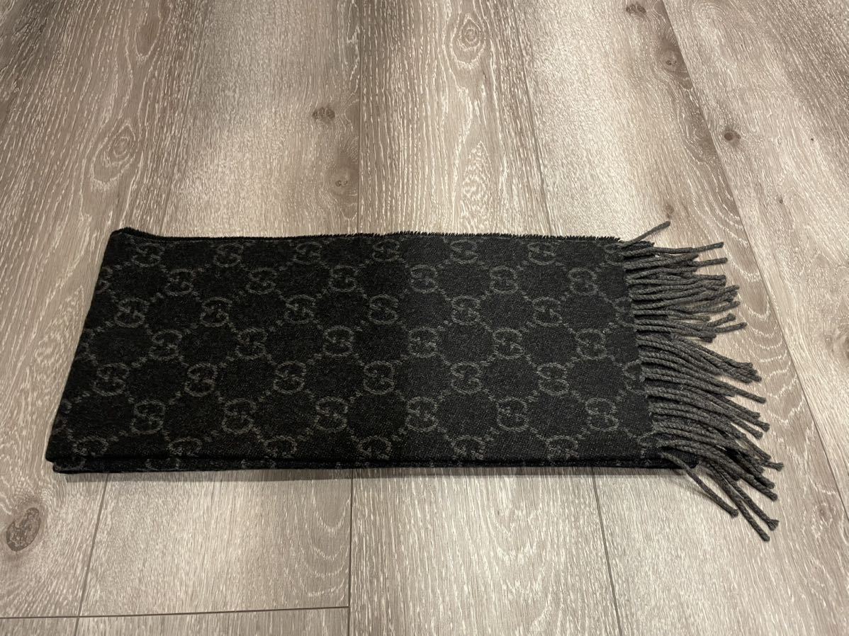 格安，大得価】 イタリア製 GUCCI グッチ カシミヤ GG柄 マフラー
