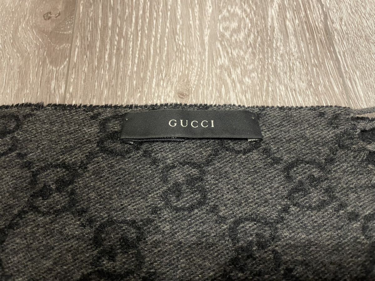 格安，大得価】 イタリア製 GUCCI グッチ カシミヤ GG柄 マフラー
