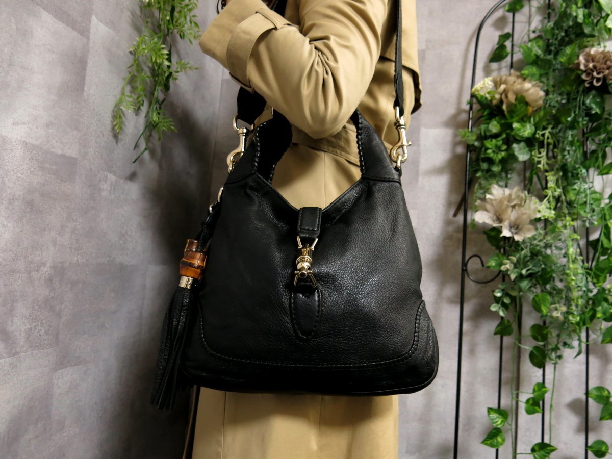 ○超美品○GUCCI グッチ○ニュージャッキー○バンブー タッセル○ラム 