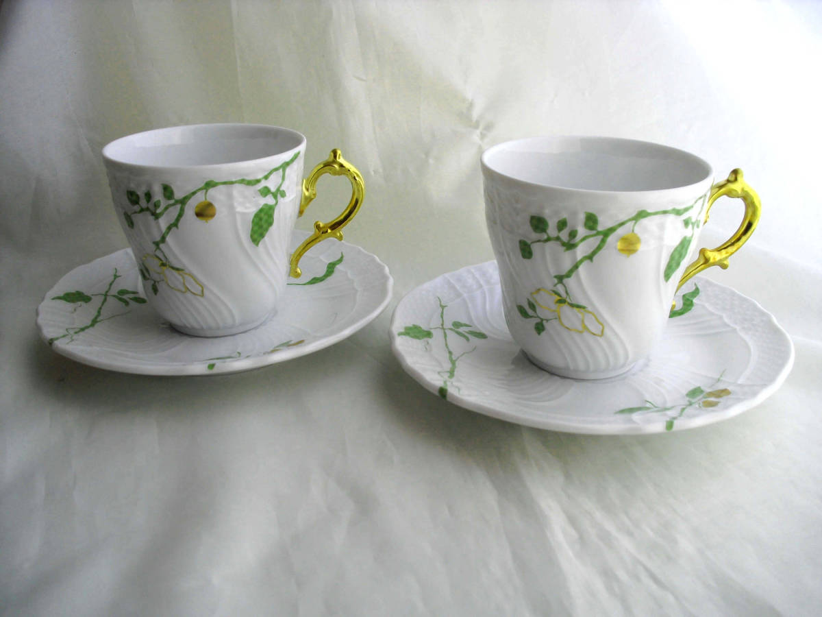 リチャードジノリ☆フィオーリヴェルディコーヒーカップ＆ソーサーL2客未使用