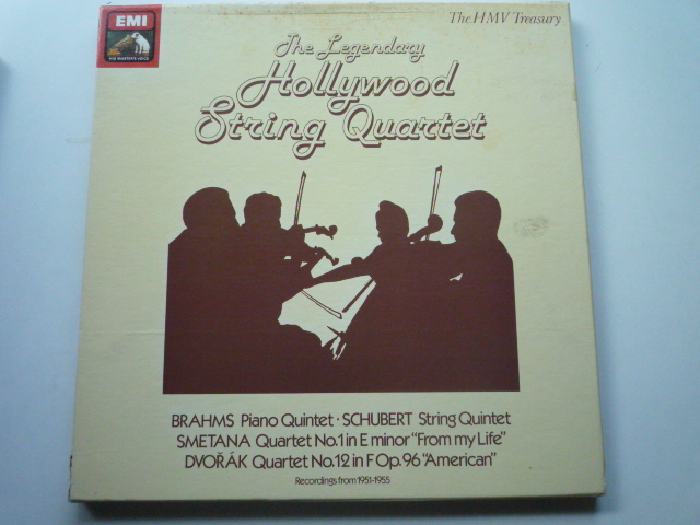 QE02 英HMV盤3LP ハリウッド弦楽四重奏団集/ブラームス、シューベルト、スメタナ、ドヴォルザーク