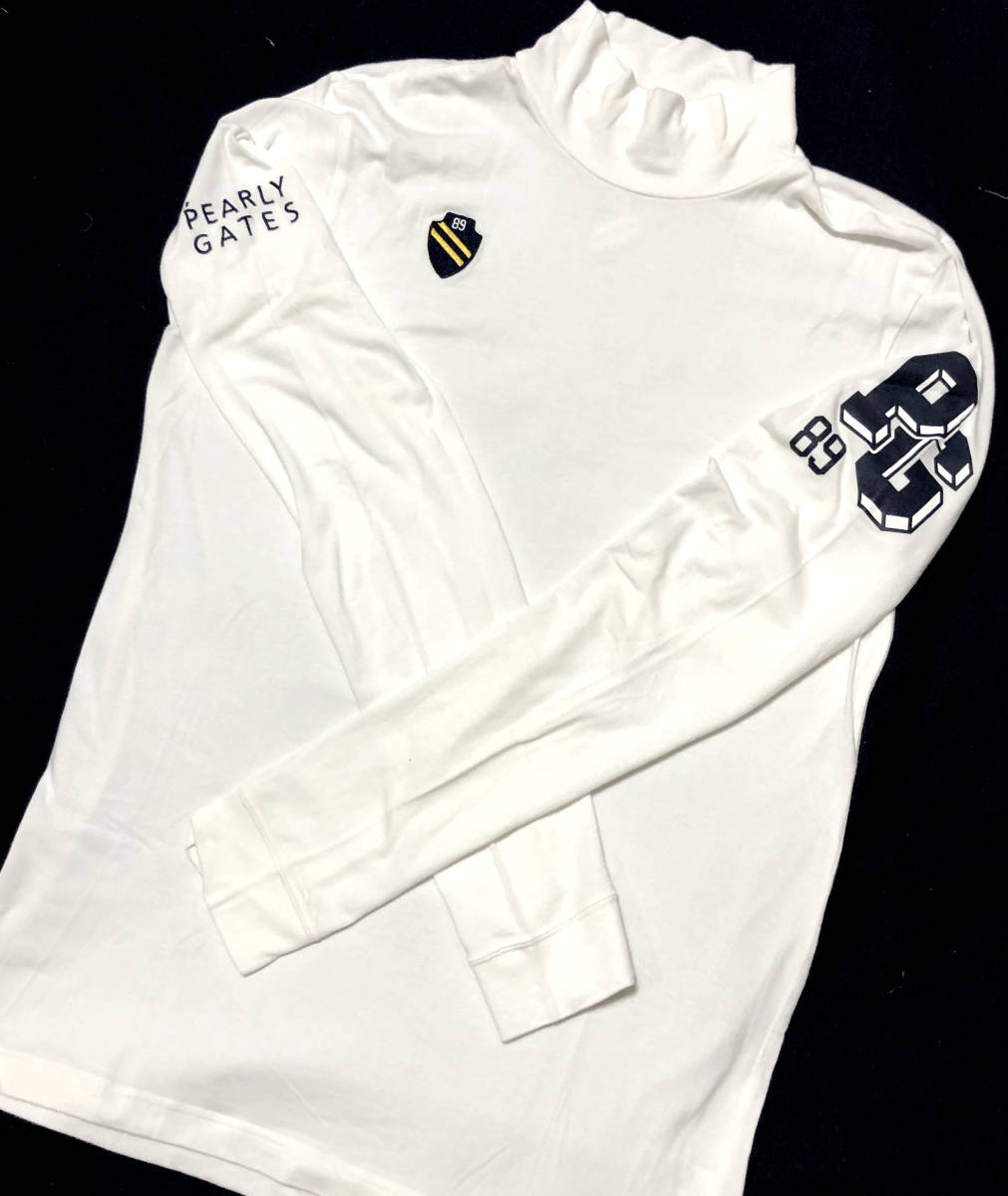 春向け★PEARLY GATES パーリーゲイツ★薄手長袖　モックネック　ストレッチシャツ★メンズLサイズ位★ゆうパケット全国送料２１０円