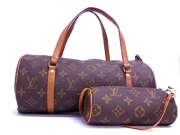 1円 LOUIS VUITTON ルイヴィトン M51365 モノグラム パピヨン30 円筒型 