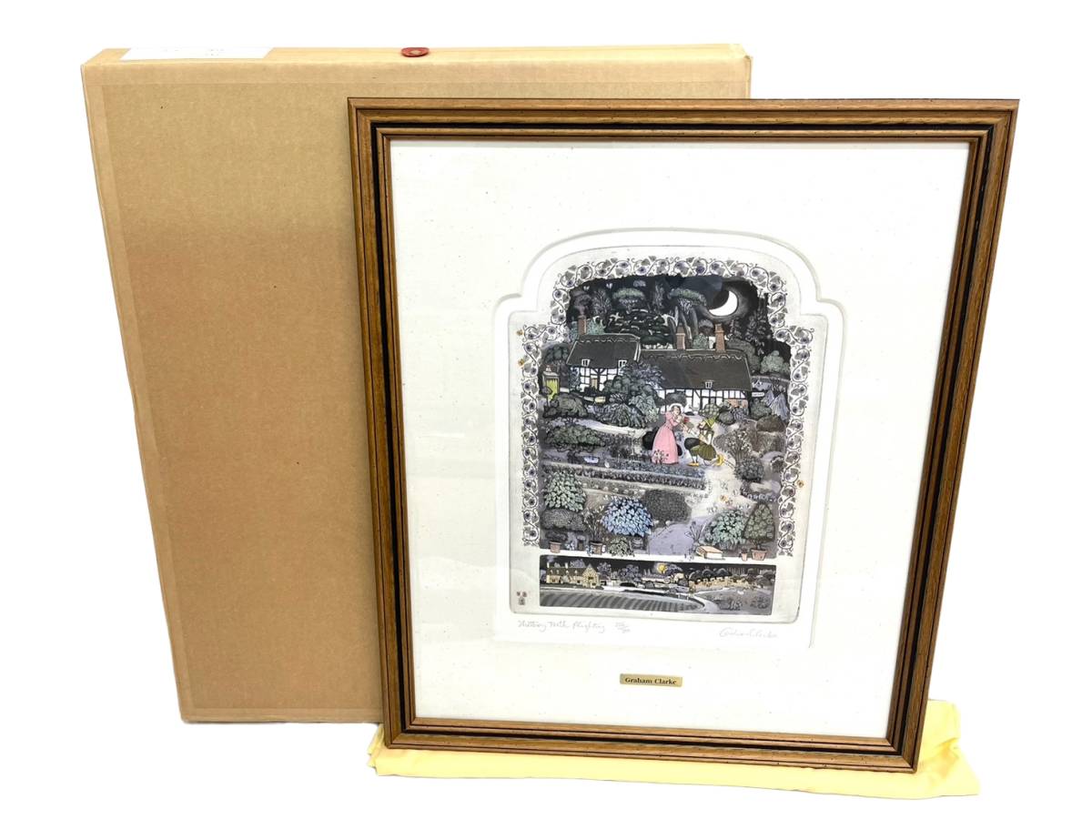 M5☆良品/グラハム・クラーク☆ 「賢人達」アーチ型銅版画 手彩色 319