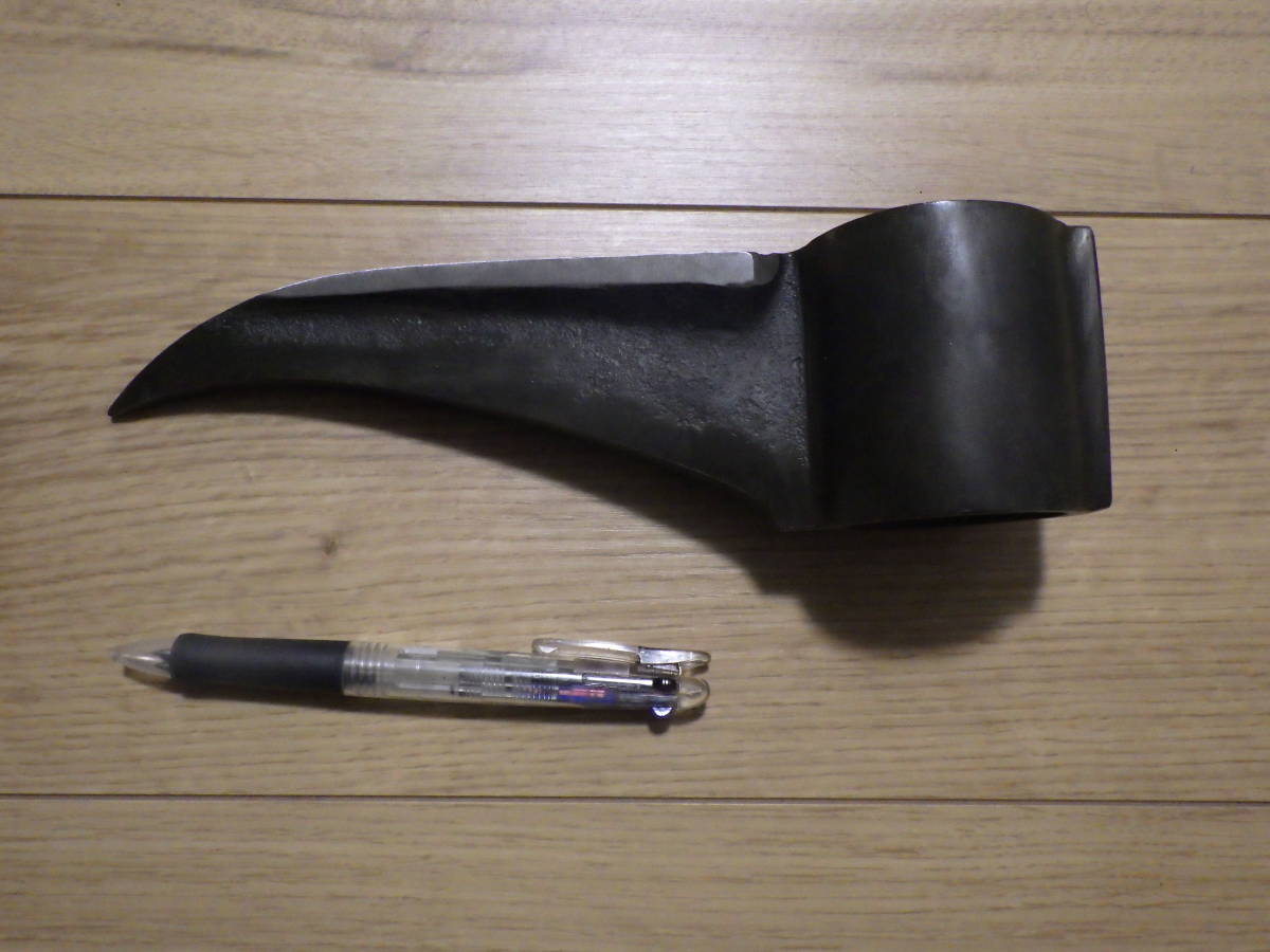 新品未使用長期保管品 叩き付き鳶口 銘「土佐〇？（？は判読不可です。）」サイズ寸5　検とび口竹鳶キリン鳶きりん鳶木廻し