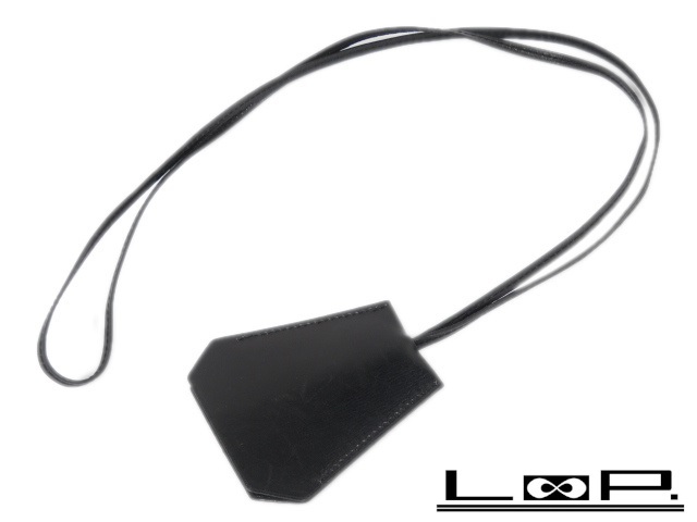 【HERMES】 エルメス クローシュ クロシェット ネックレス キーリング バッグ チャーム レザー カーフ ブラック 黒 【A69484】