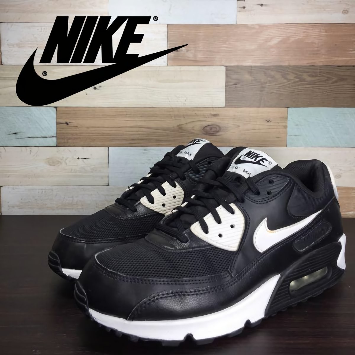 NIKE AIR MAX 90 Essential ナイキ エアマックス 90 エッセンシャル 黒 ブラック 白 ホワイト U07831 616730-023 26.5cm