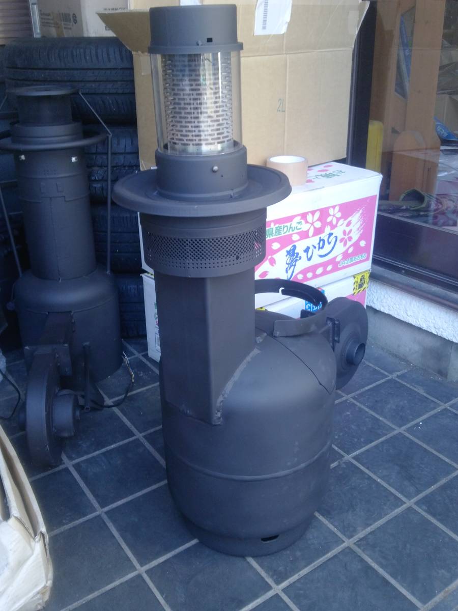 大型タイプ廃油ストーブ　最終在庫1基　無煙　完全ガス化燃焼　室外排気対応灯油燃焼筒ストーブタイプ　　廃油供給用定量ポンプ付き！